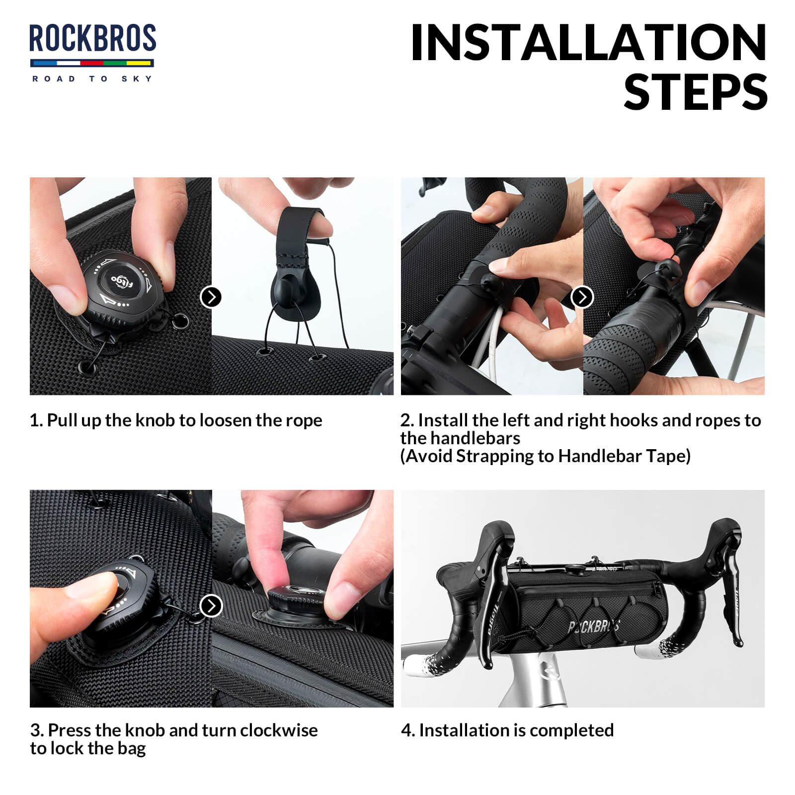 【ROAD TO SKY】 Deluxe Bike Handlebar Bag One-Click Twist Lock 1.5L - Image 7