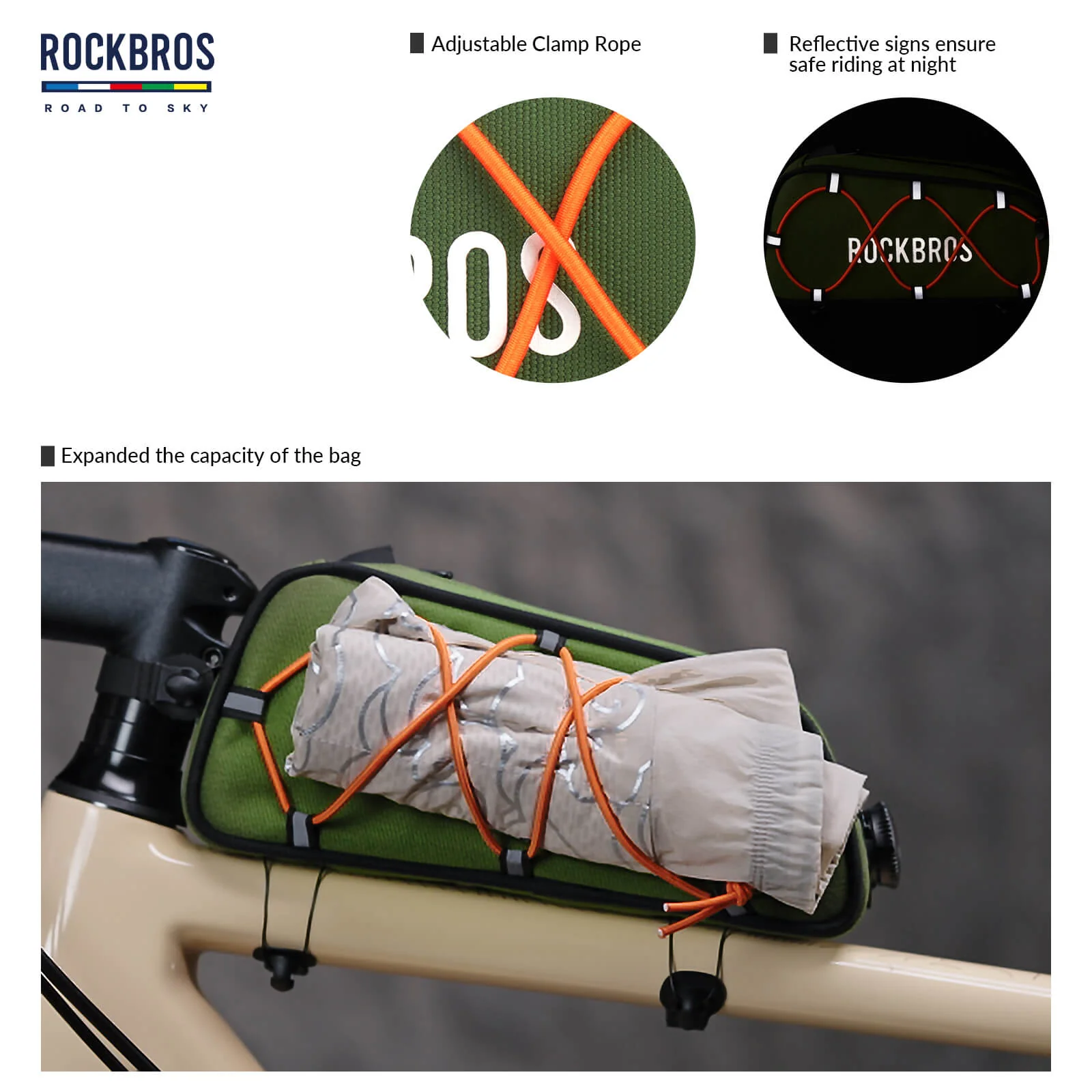 【ROAD TO SKY】Frame Cycling Bag with One-Click Lock and Available in Multiple Colours - Image 6