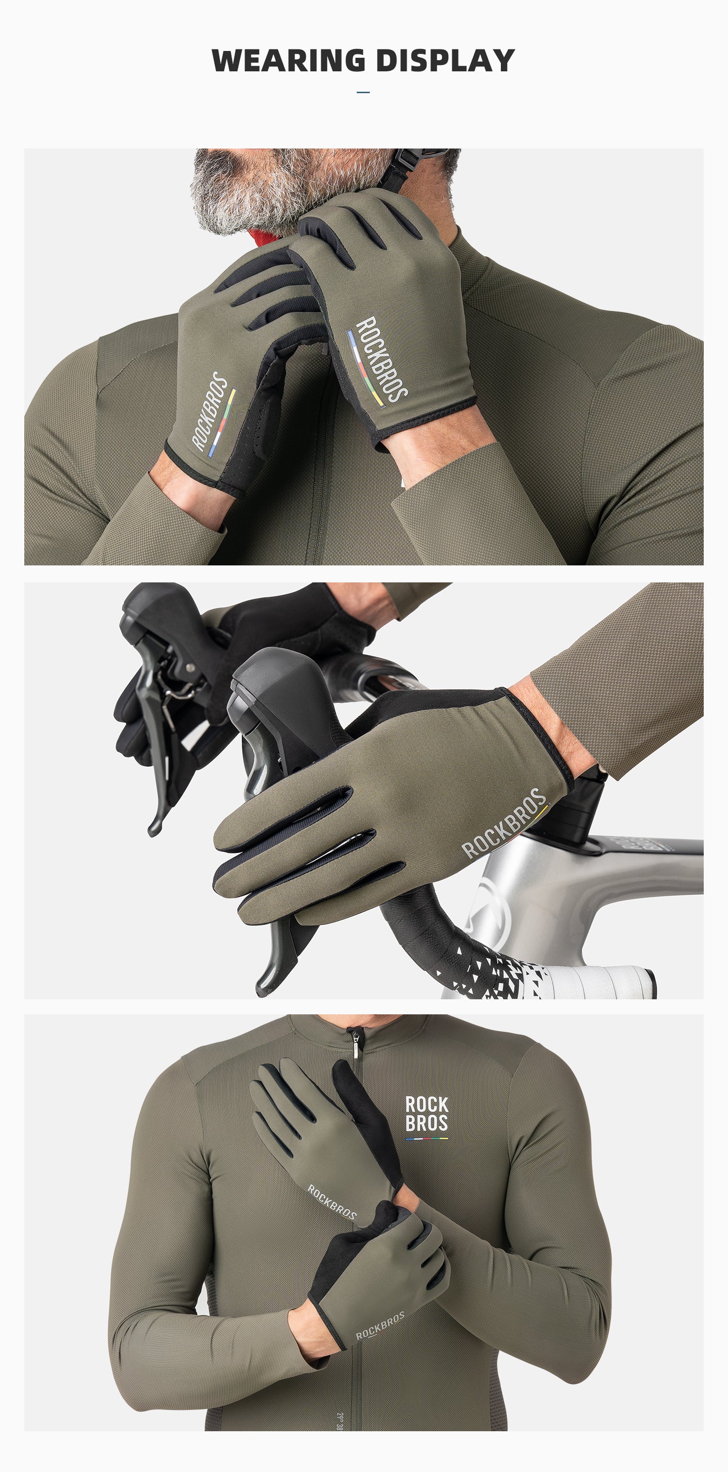 【ROAD TO SKY】by ROCKBROS Deluxe Cycling Gloves in Various Colours - Image 8