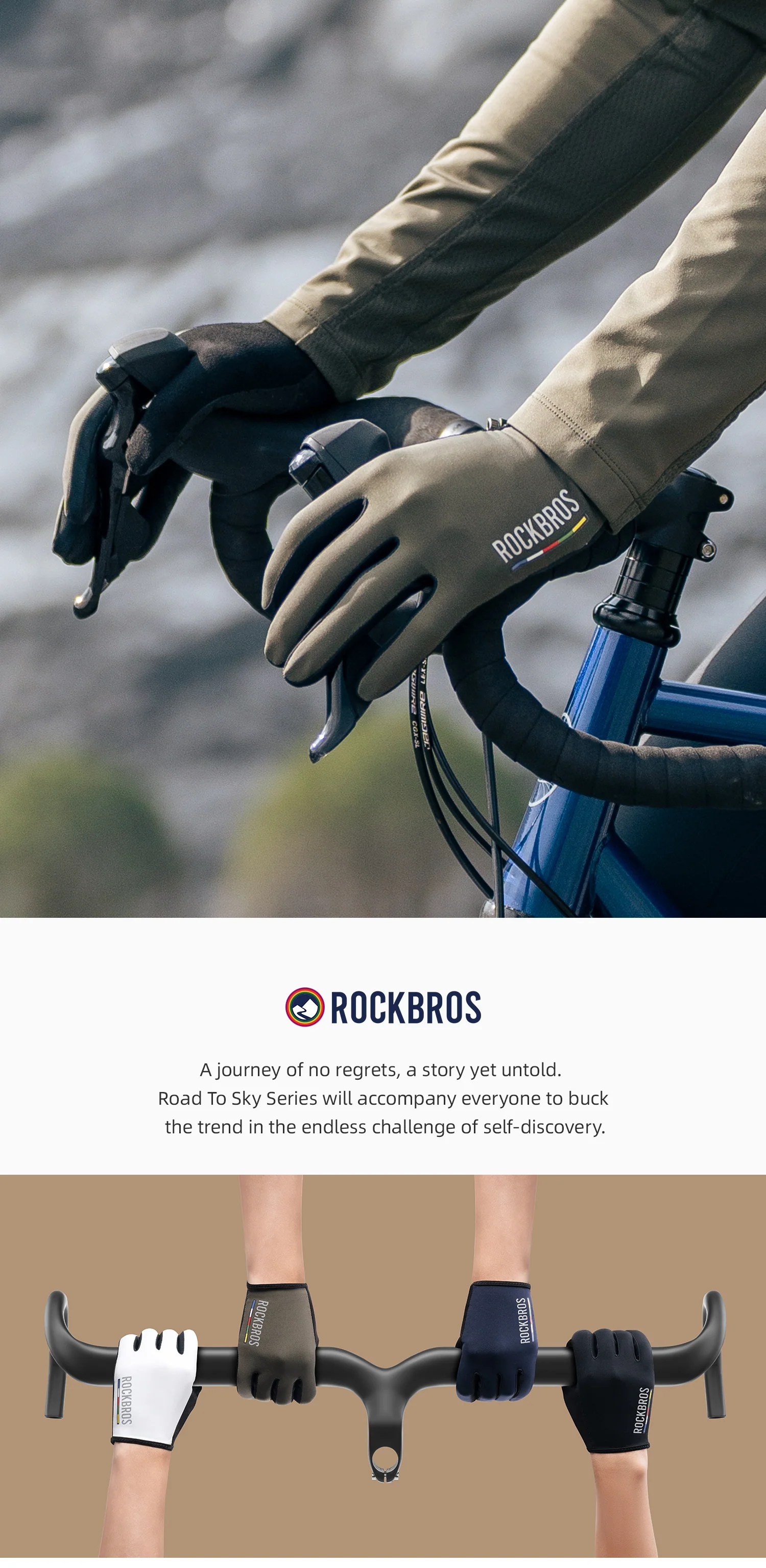 【ROAD TO SKY】by ROCKBROS Deluxe Cycling Gloves in Various Colours - Image 9