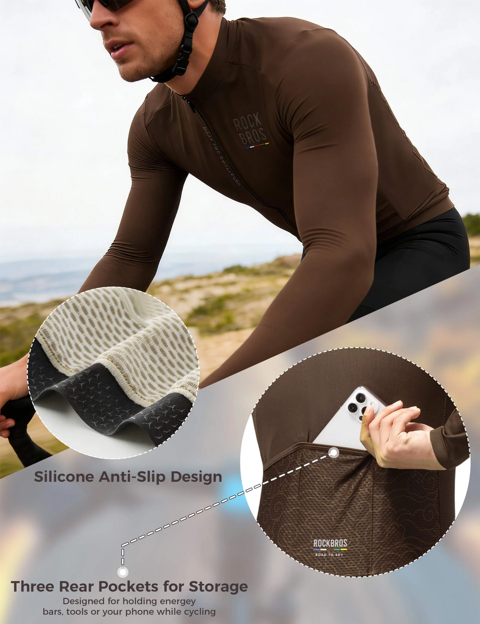 【ROAD TO SKY】ROCKBROS Long Sleeve Cycling Jersey - Image 5