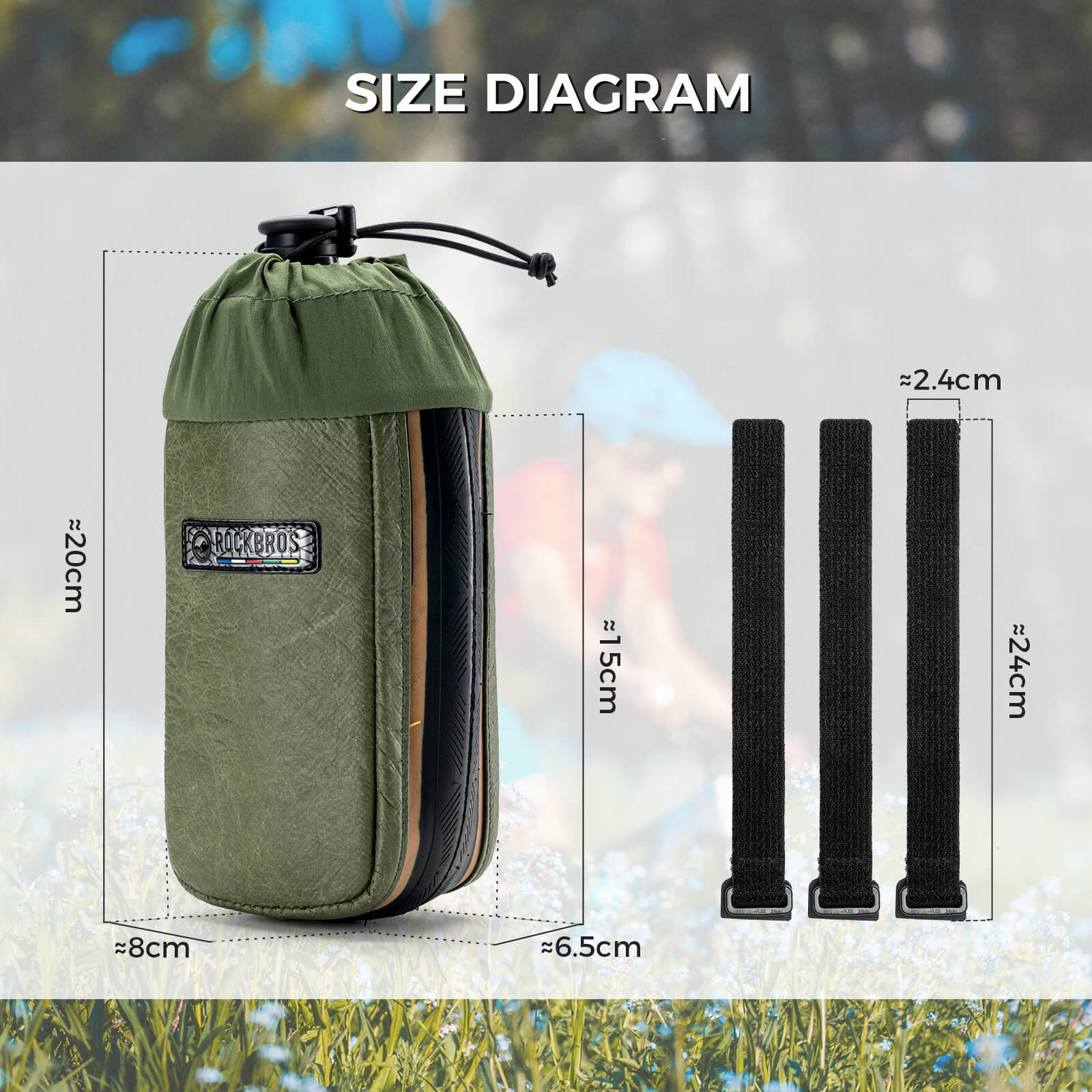 【ROAD TO SKY】Upcycled Tire Rubber Bike Bottle Bag 0.8L Eco-Friendly - Image 6