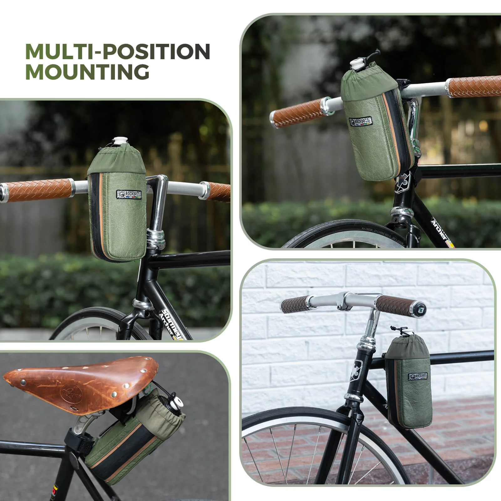 【ROAD TO SKY】Upcycled Tire Rubber Bike Bottle Bag 0.8L Eco-Friendly - Image 7