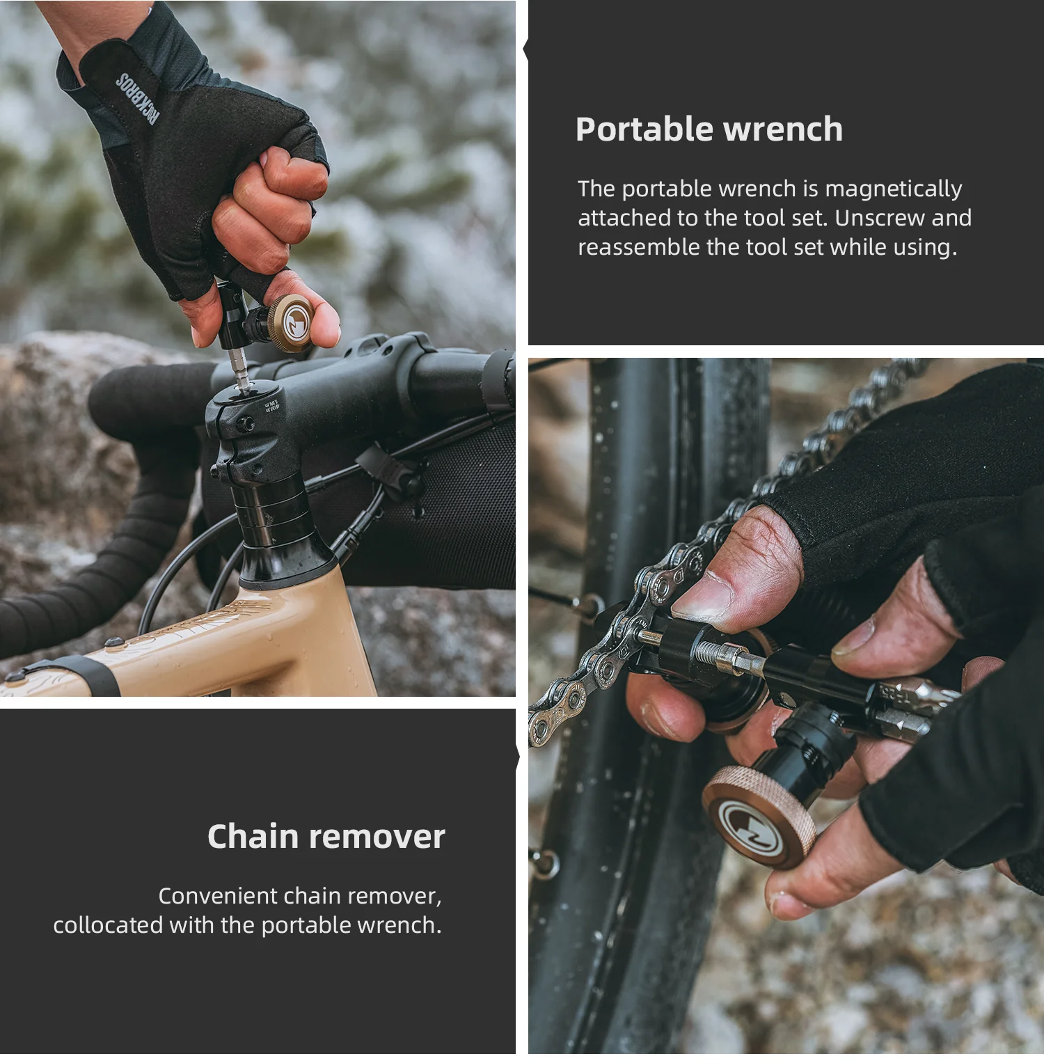 【ROAD TO SKY&VIVK】by ROCKBROS and VIVK Compact Multi-Use Bike Tool Set - Fits in Handlebars - Image 4