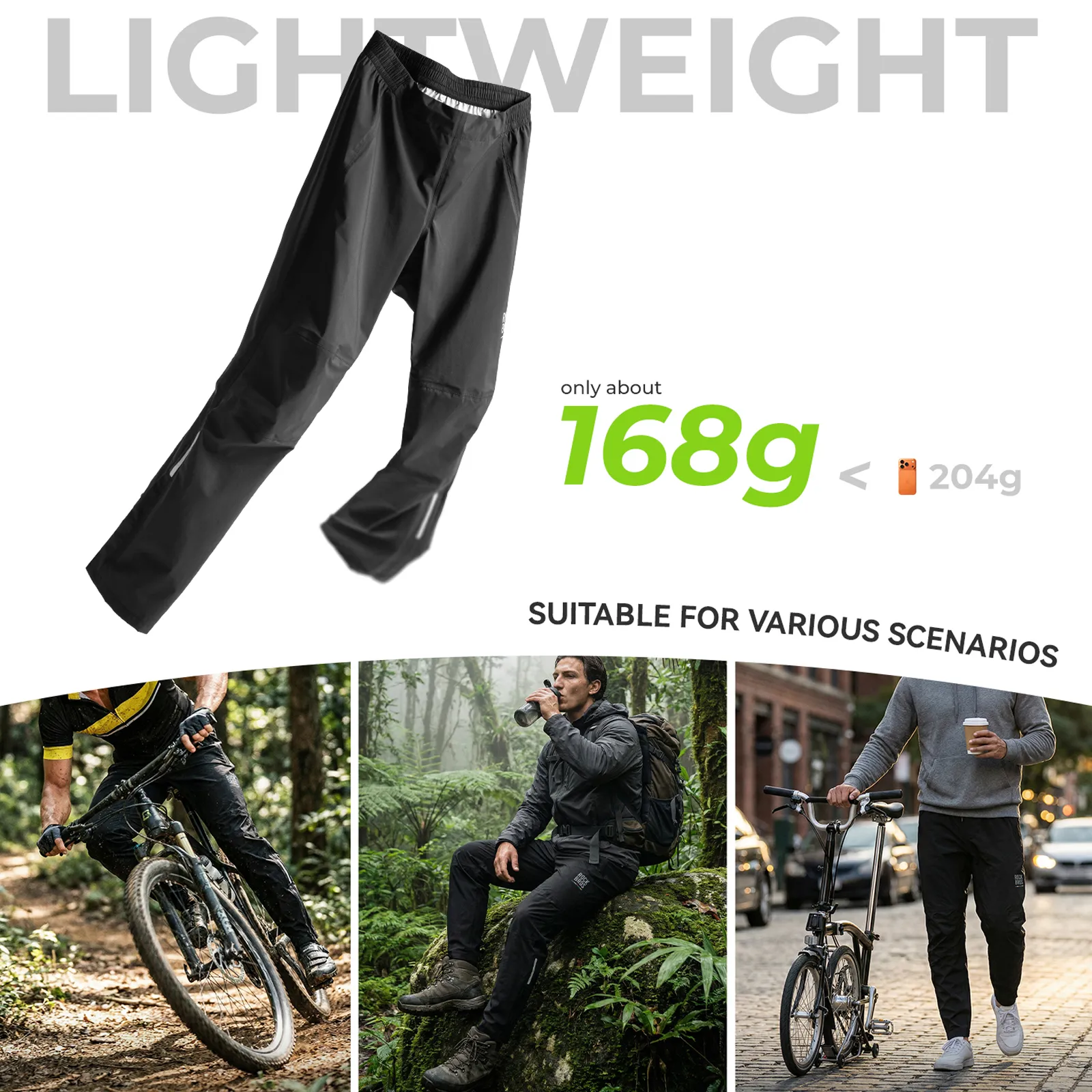 【ROAD TO SKY】 Waterproof Cycling Rain Pants Fully Seam-Sealed Unisex - Image 5