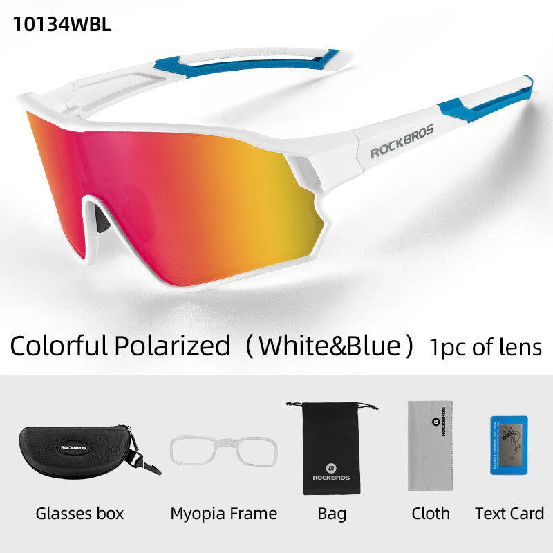 Rockbros Polarised Full Lens Sunglasses For Cycling Outdoor Sports Eyewear UV400 - Image 6