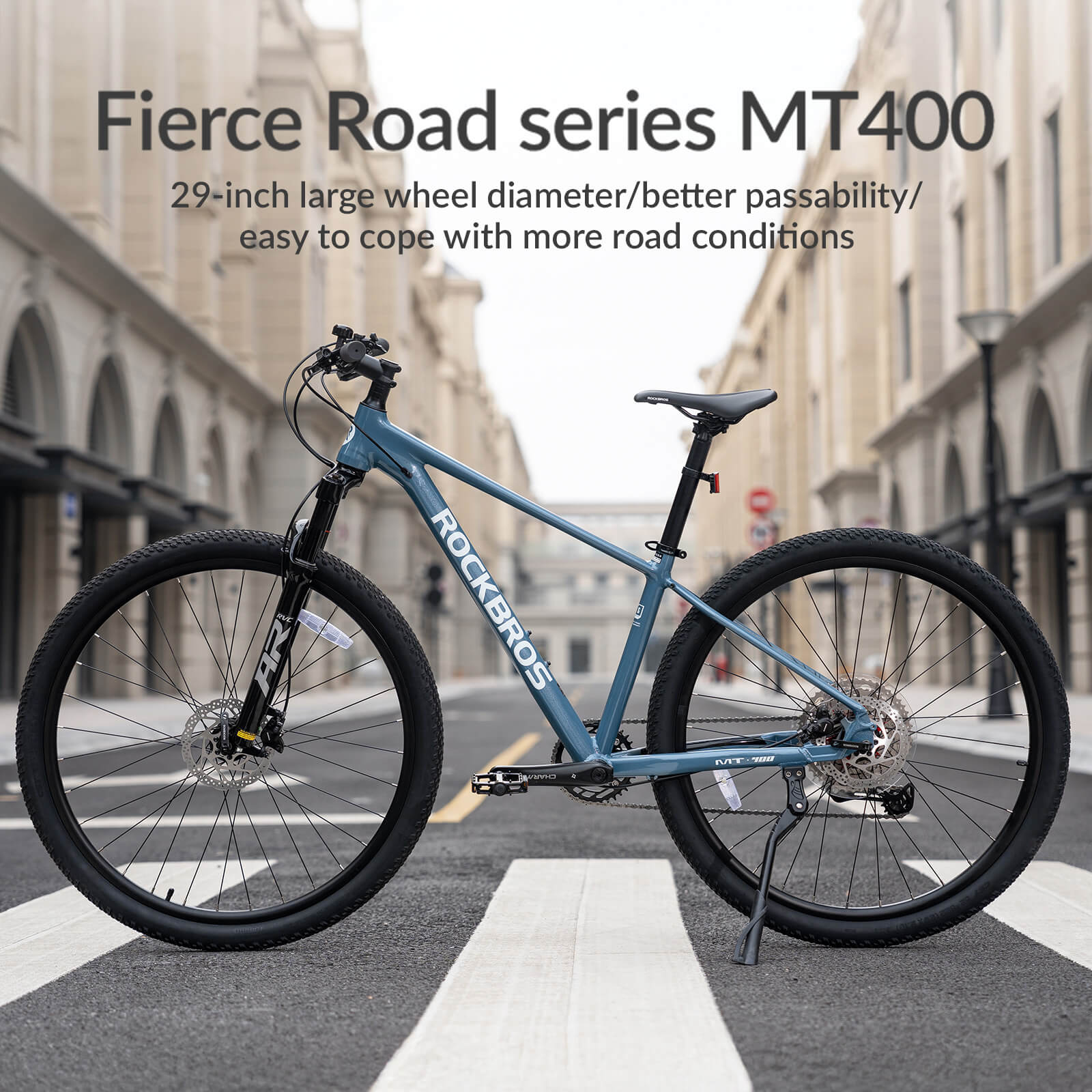 ROCKBROS 29 Inch Aluminium Mountain Bike with Hydraulic Disc Brakes & Gears - MT400 - Image 13