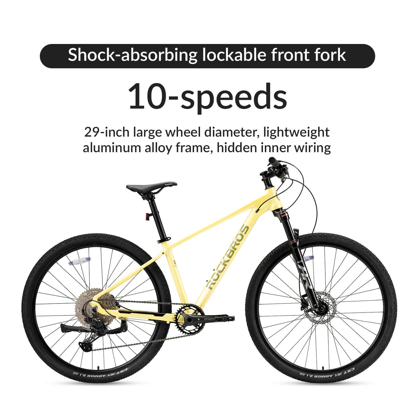 ROCKBROS 29 Inch Aluminium Mountain Bike with Hydraulic Disc Brakes & Gears - MT400 - Image 2