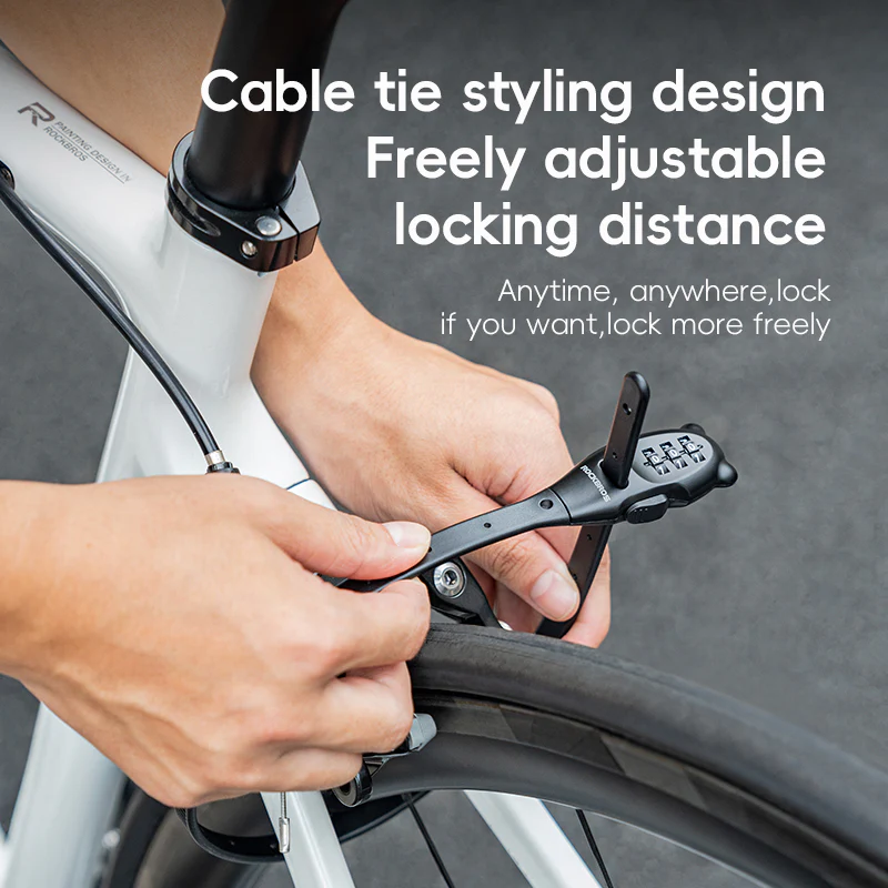 ROCKBROS 3-digit Password Tie Helmet Lock Multipurpose Bicycle Electric Scooter Motorcycle Portable Anti-theft Bike Accessories - Image 4