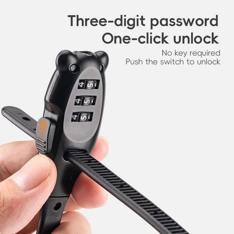 ROCKBROS 3-digit Password Tie Helmet Lock Multipurpose Bicycle Electric Scooter Motorcycle Portable Anti-theft Bike Accessories - Image 7