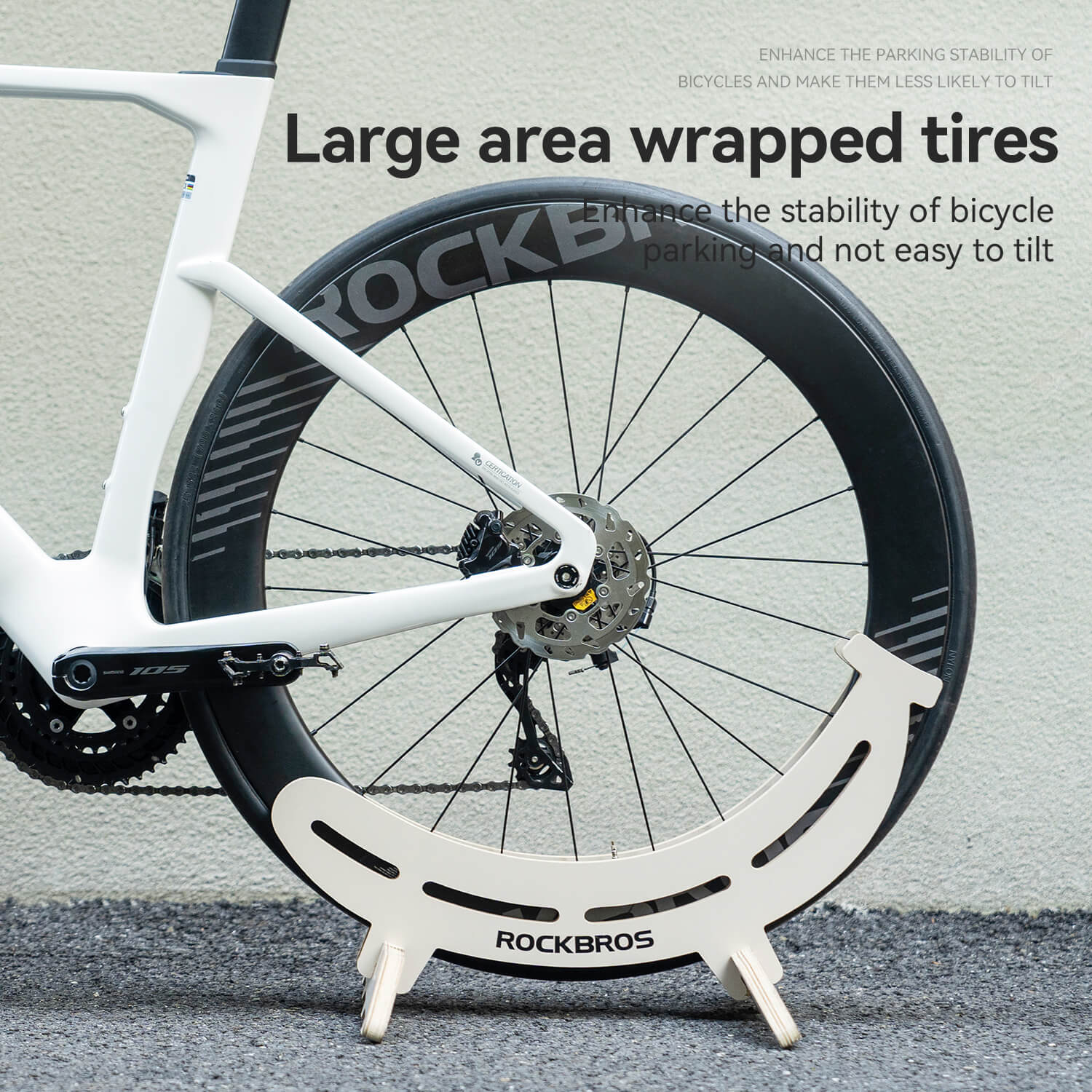 ROCKBROS Adjustable Wooden Bike Stand Durable Floor Rack - Image 3