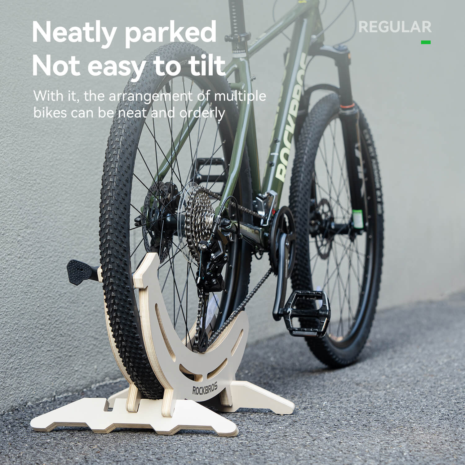 ROCKBROS Adjustable Wooden Bike Stand Durable Floor Rack - Image 5