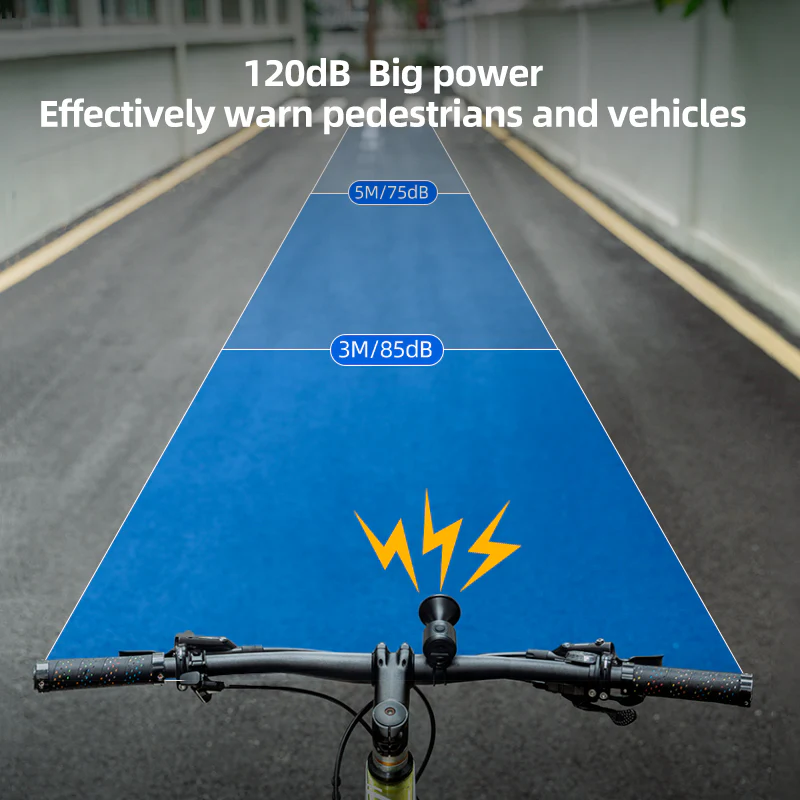 ROCKBROS Bicycle Bike Electronic Horn 100dB Cycling Bell Alarm Ring Waterproof - Image 2