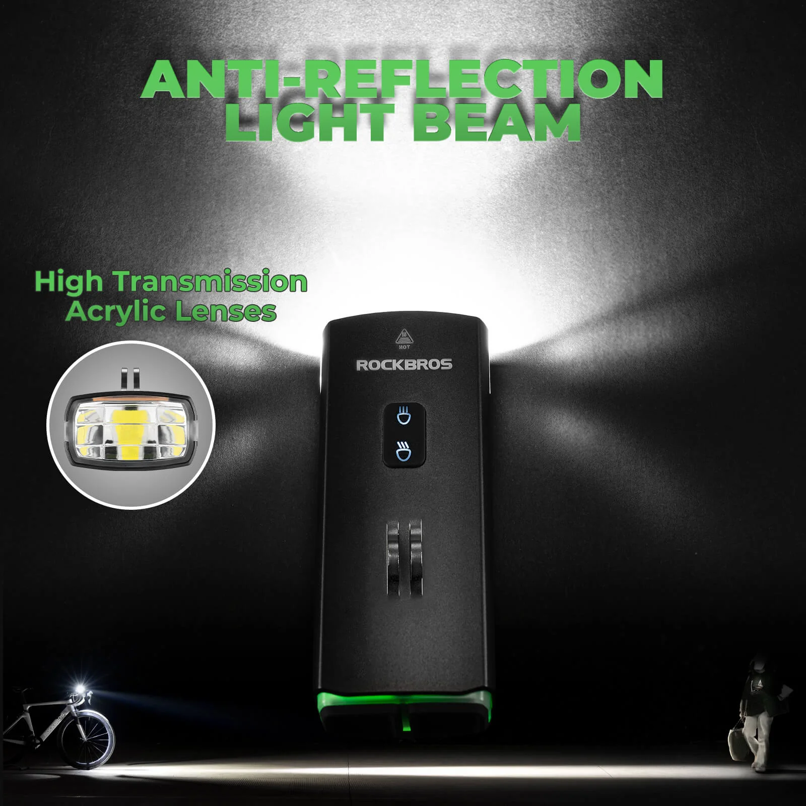 ROCKBROS RHL3000D  Bicycle Bike Front Headlight Hanging Style - Image 5