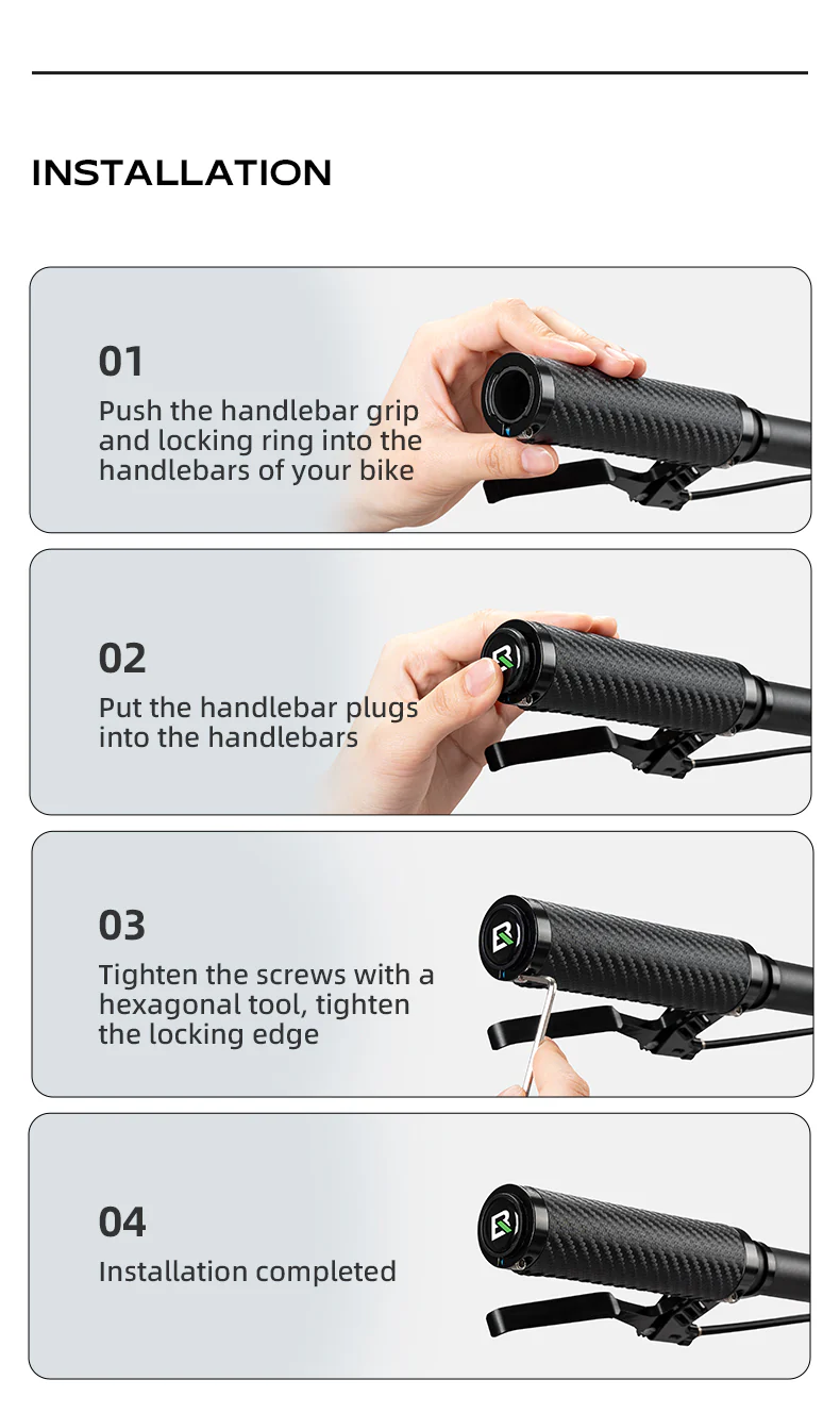 ROCKBROS Bicycle Bike Handlebar Handle Grips PU Leather Comfortable - Image 13