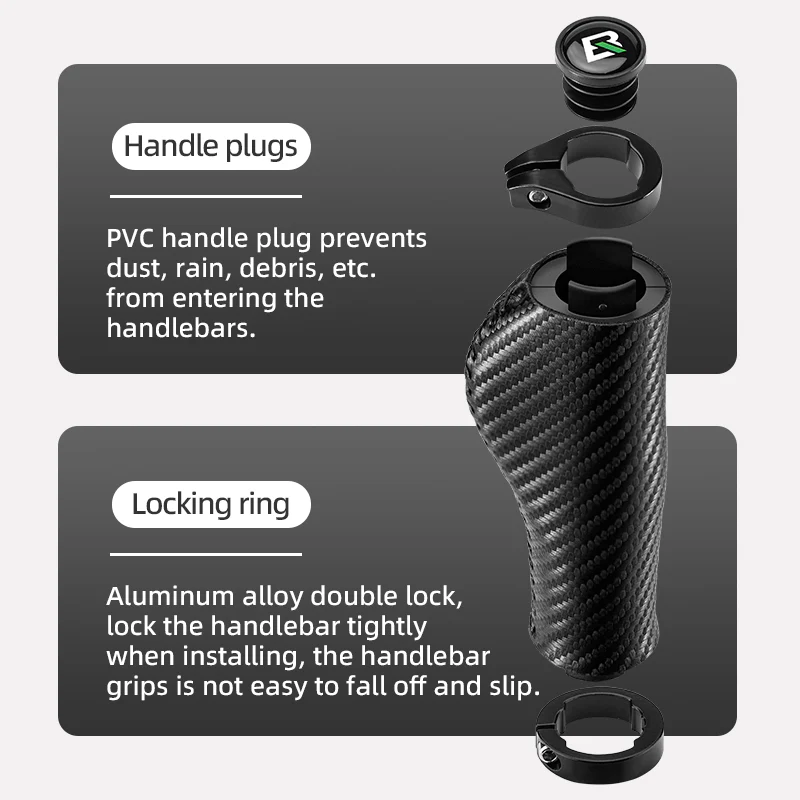 ROCKBROS Bicycle Bike Handlebar Handle Grips PU Leather Comfortable - Image 3