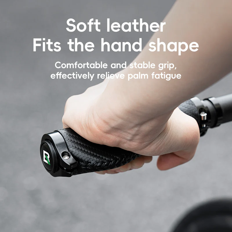 ROCKBROS Bicycle Bike Handlebar Handle Grips PU Leather Comfortable - Image 8