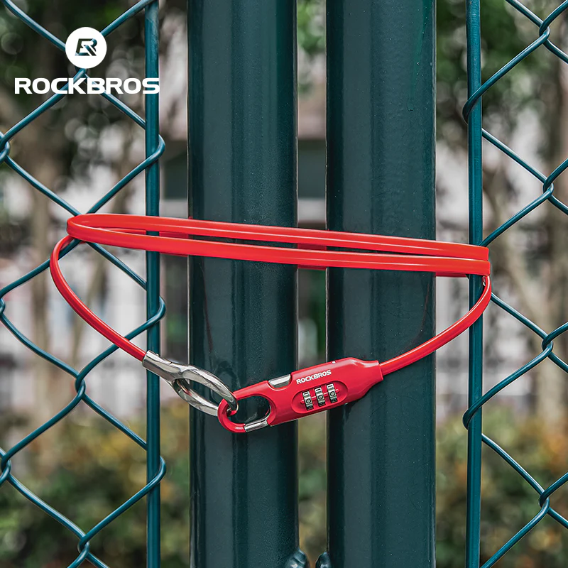 ROCKBROS Bicycle Bike Lock 3 Digit Code Combination Steel Cable Lock Anti-Theft Security - Image 5