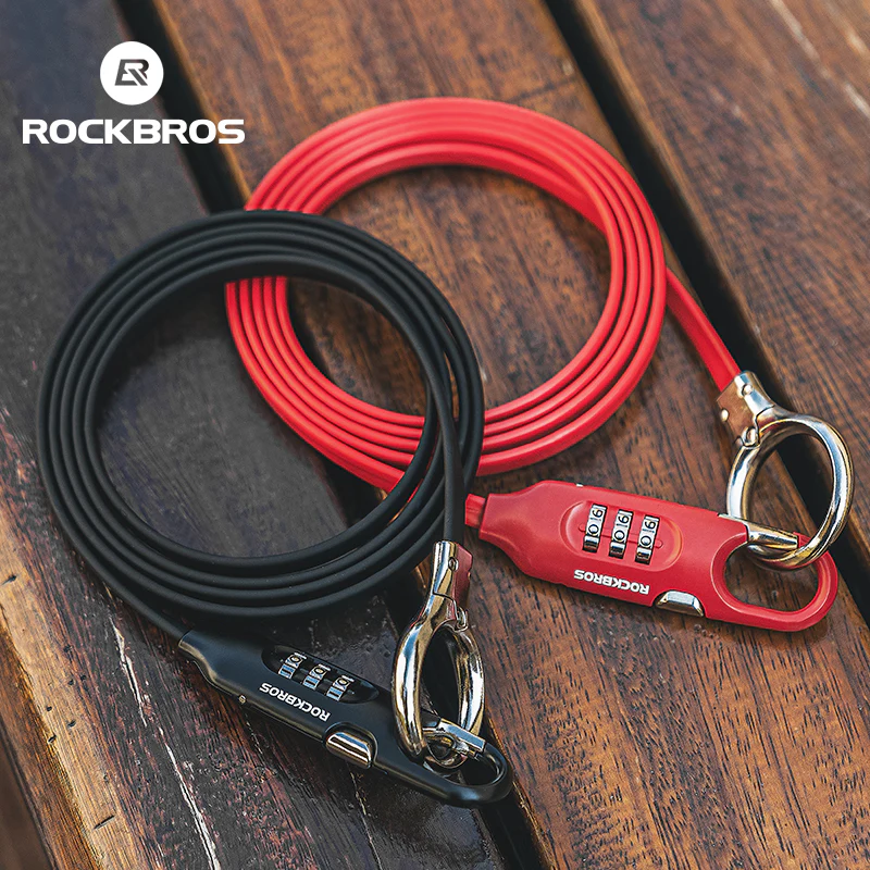 ROCKBROS Bicycle Bike Lock 3 Digit Code Combination Steel Cable Lock Anti-Theft Security - Image 7