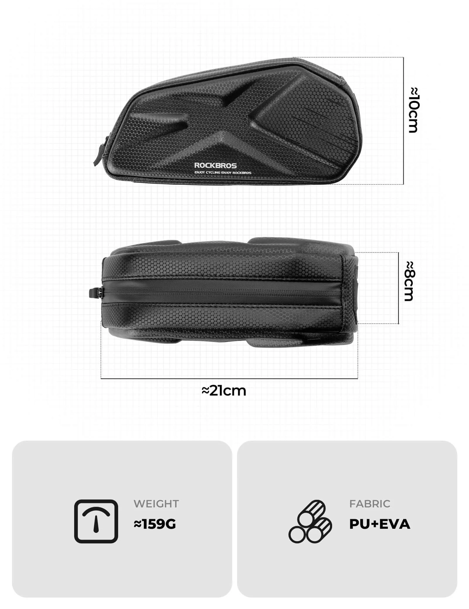 ROCKBROS Bicycle Bike Top Tube Frame Bag 1.4L Cycling Waterproof Hard Shell - Image 7