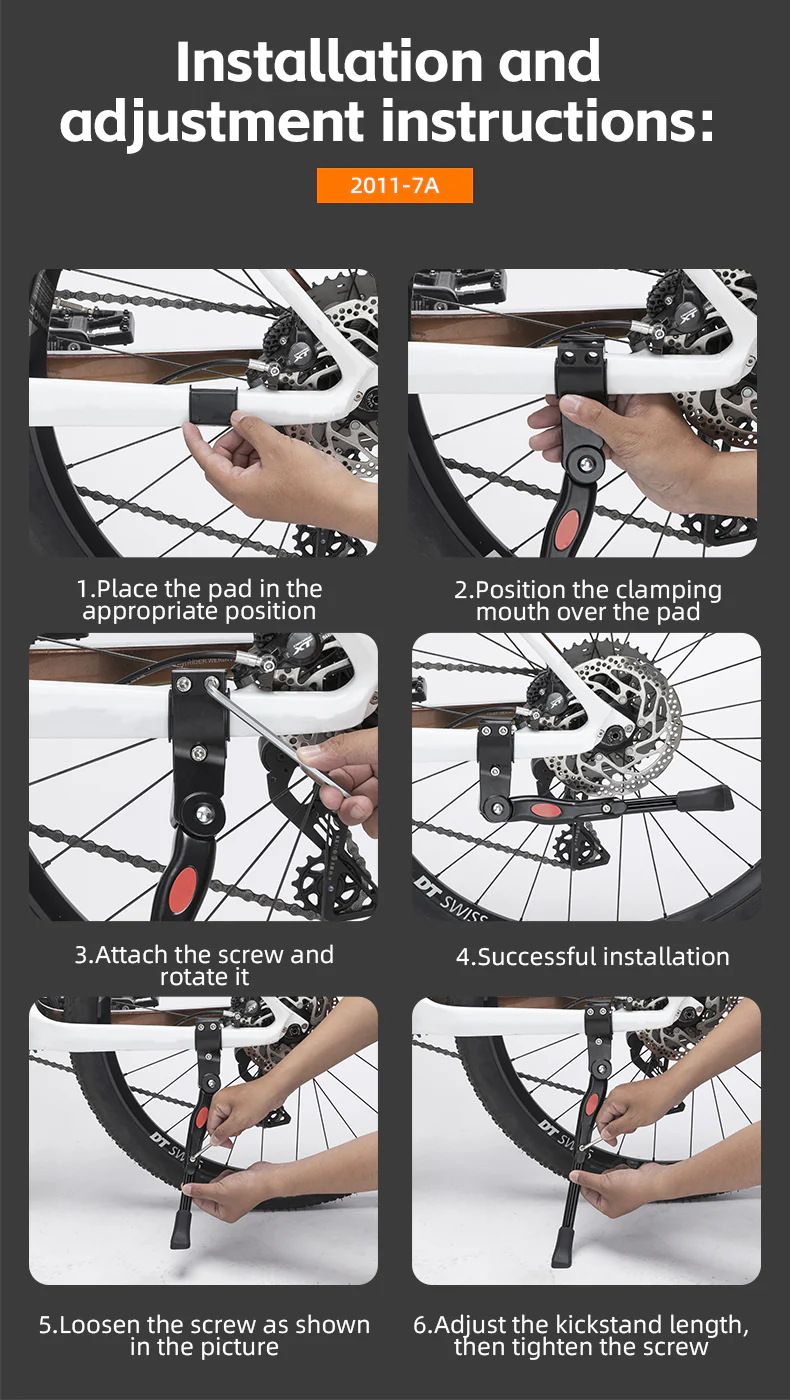 ROCKBROS Bicycle Kickstand MTB Mountain Bike Foot Parking Stand Fits 22-27in 700C - Image 7