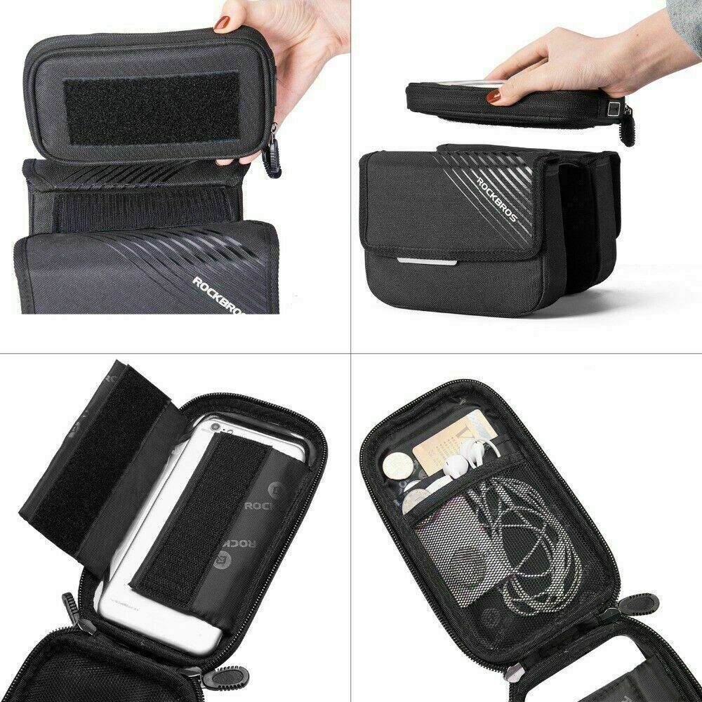 ROCKBROS Bicycle Phone Holder Bag 6.0in MTB Bike Frame Bag Cycling Top Tube Bag - Image 7