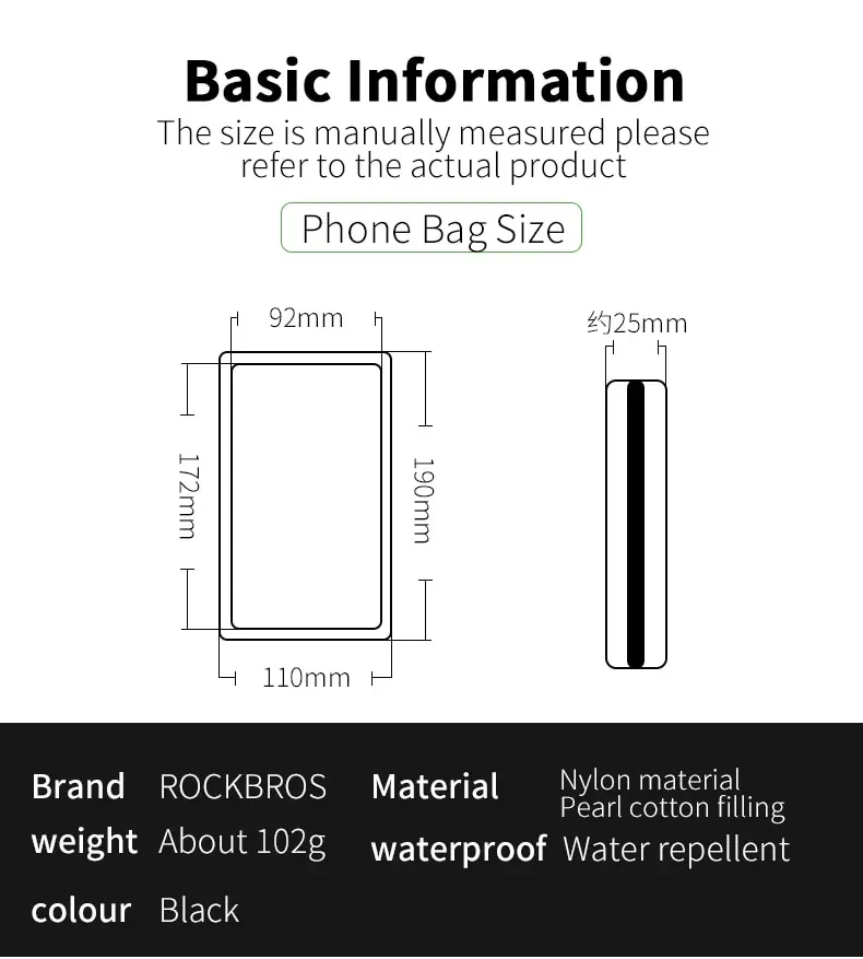 ROCKBROS Bicycle Phone Holder Bag 6.0in MTB Bike Frame Bag Cycling Top Tube Bag - Image 9