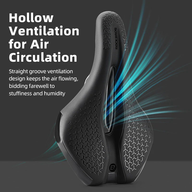 ROCKBROS Bicycle Saddle Cycling Sporty Comfort Bike Seat Hollow Breathable Shockproof - Image 2