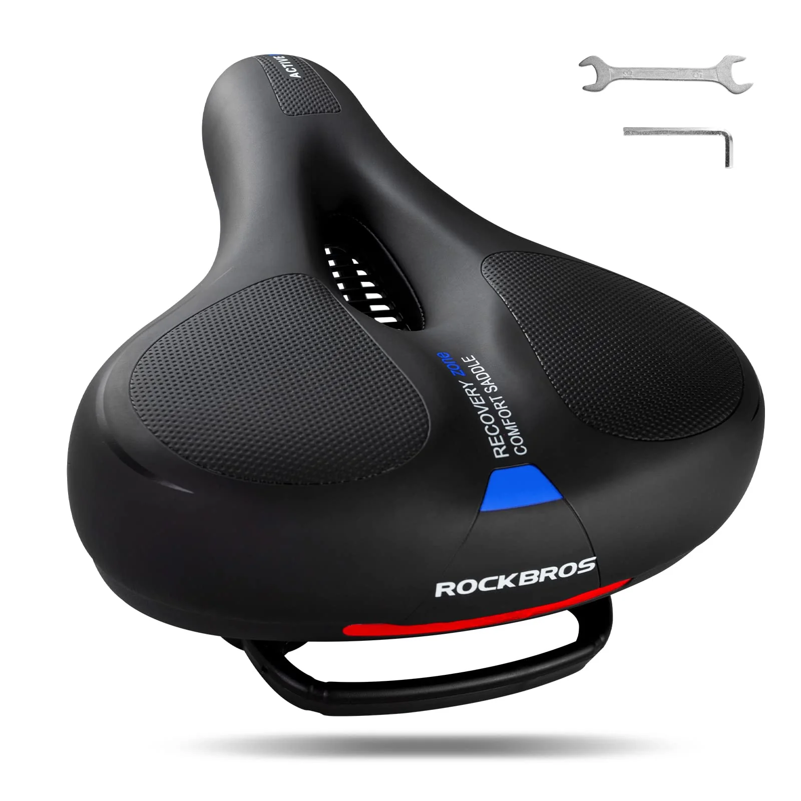 ROCKBROS Bike Bicycle Saddle Seat With Handle Comfort Shockproof Memory Foam Reflective Cycling Cushion