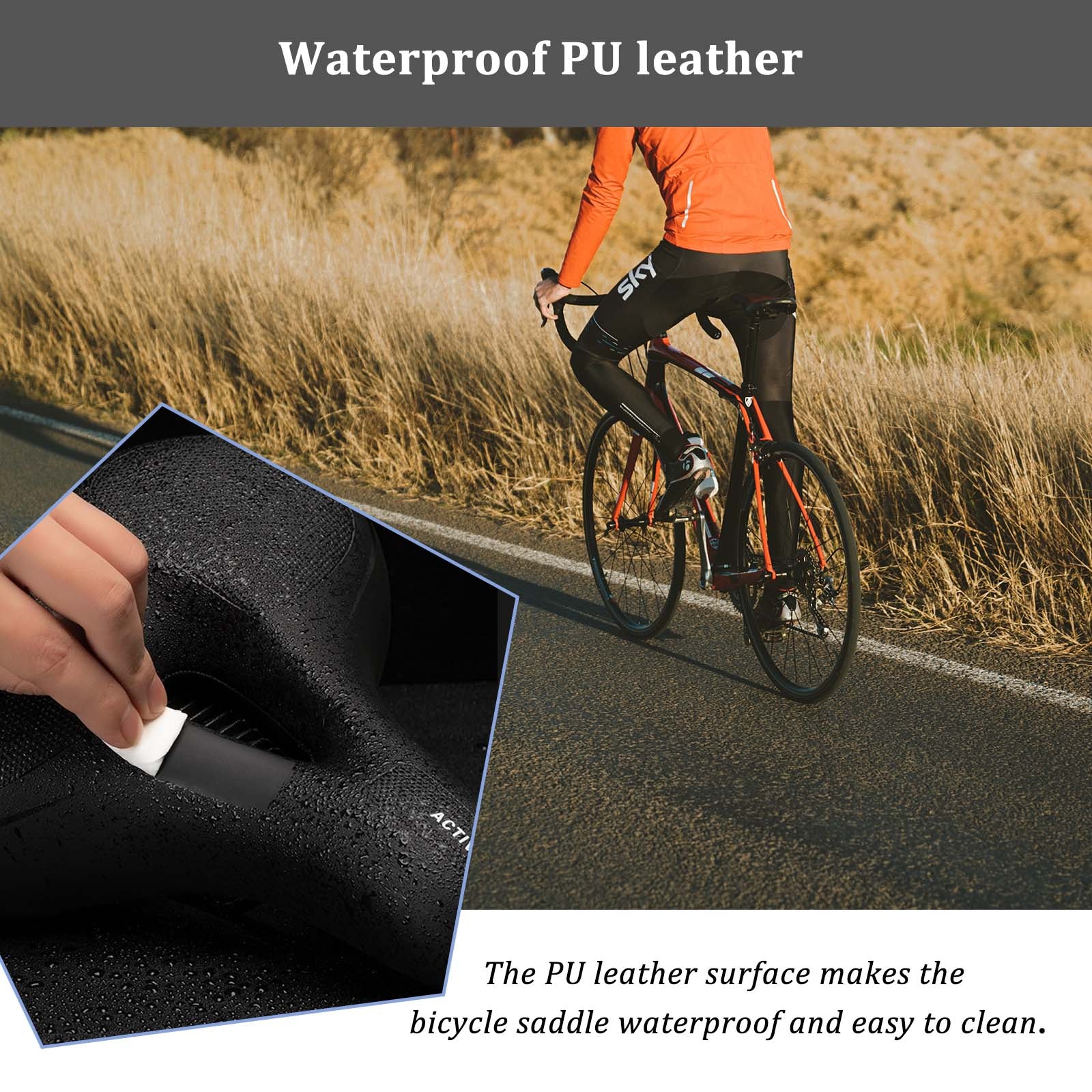 ROCKBROS Bike Bicycle Saddle Seat With Handle Comfort Shockproof Memory Foam Reflective Cycling Cushion - Image 2