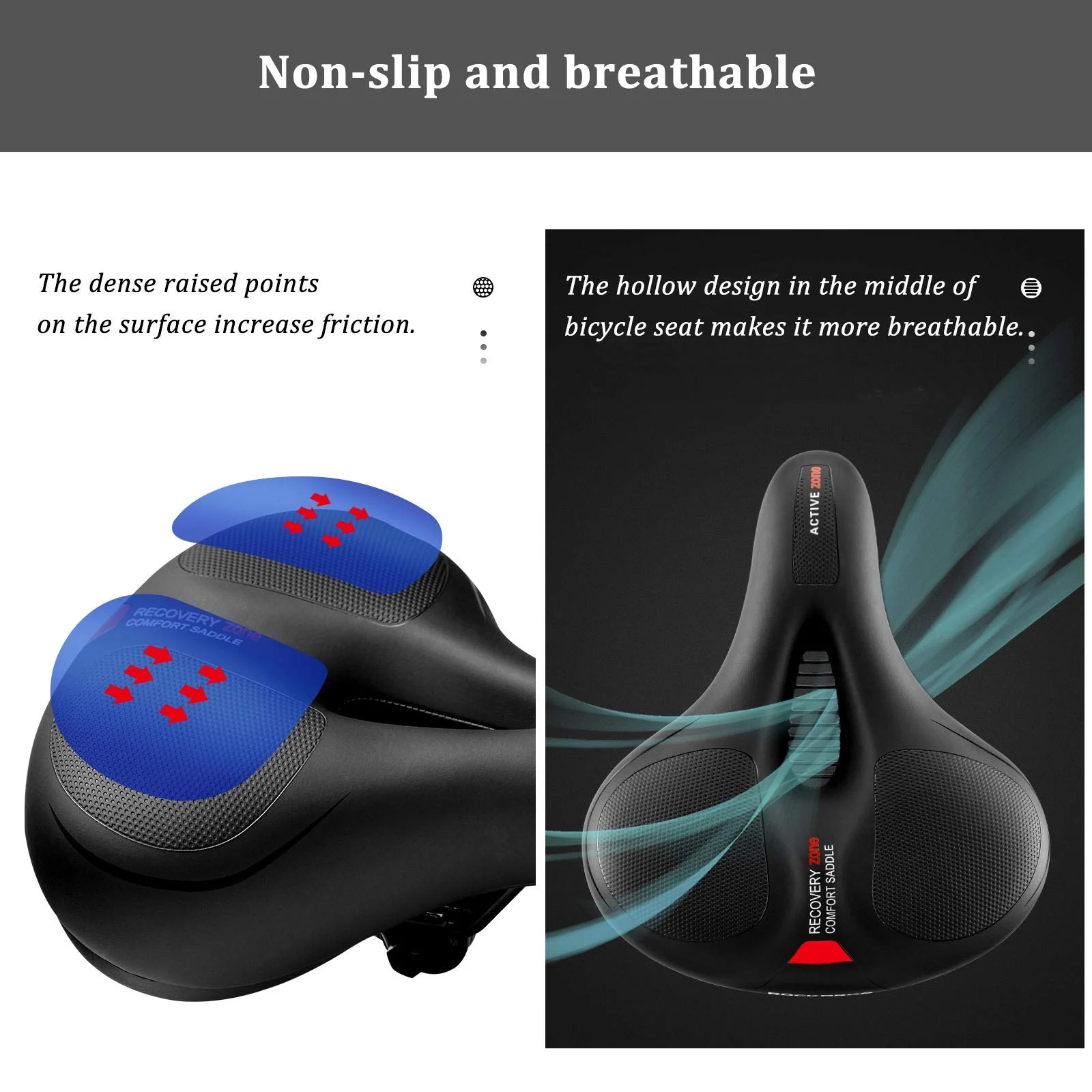 ROCKBROS Bike Bicycle Saddle Seat With Handle Comfort Shockproof Memory Foam Reflective Cycling Cushion - Image 6