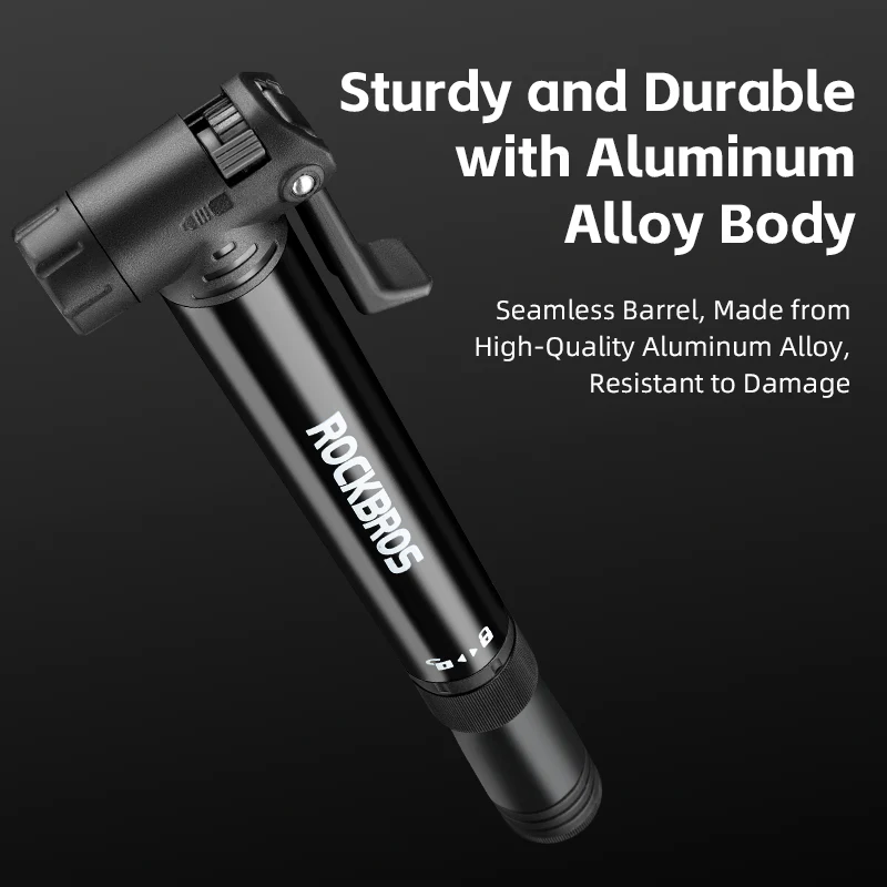 ROCKBROS Bicycle Bike Tire Pump 80PSI With Built-in Ratchet Tools - Image 7