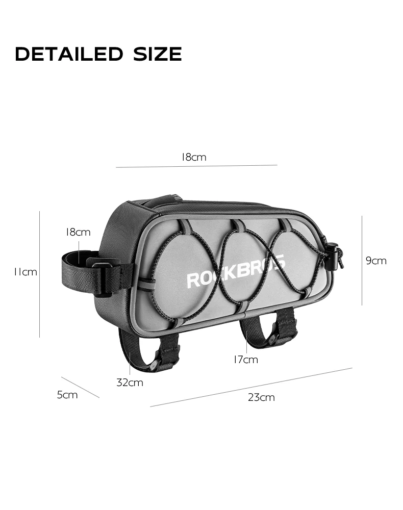 ROCKBROS Bicycle Top Tube Bag Cycling Road Bike Frame Bag Waterproof Reflective - Image 13