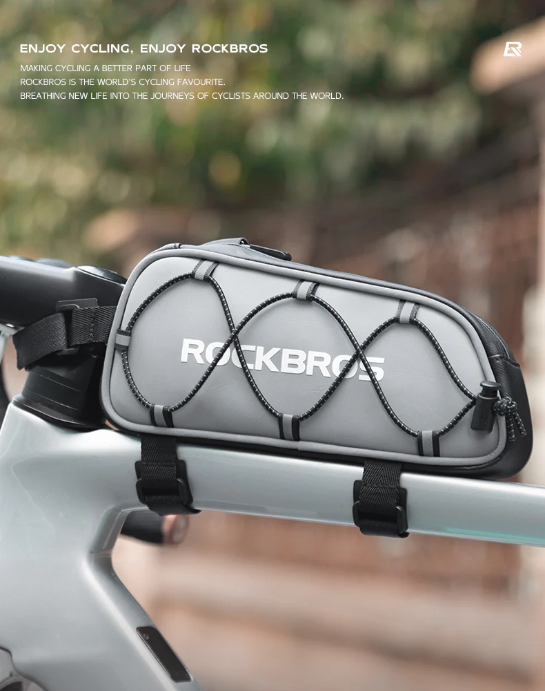 ROCKBROS Bicycle Top Tube Bag Cycling Road Bike Frame Bag Waterproof Reflective - Image 4