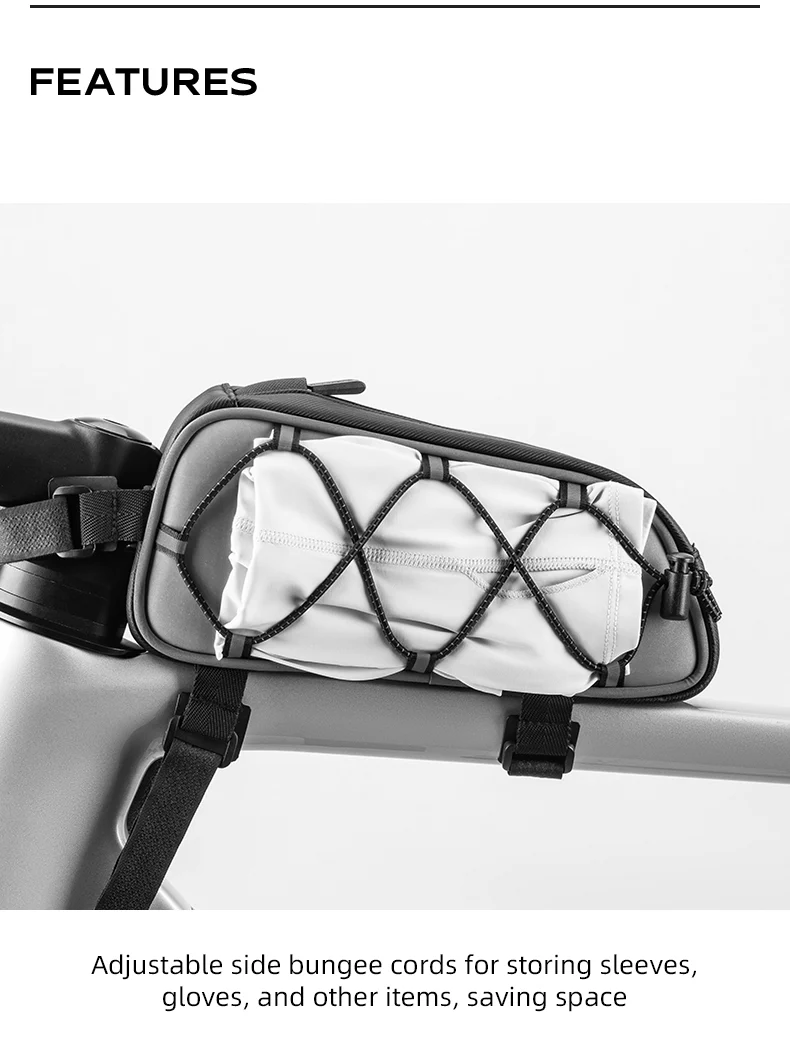 ROCKBROS Bicycle Top Tube Bag Cycling Road Bike Frame Bag Waterproof Reflective - Image 6