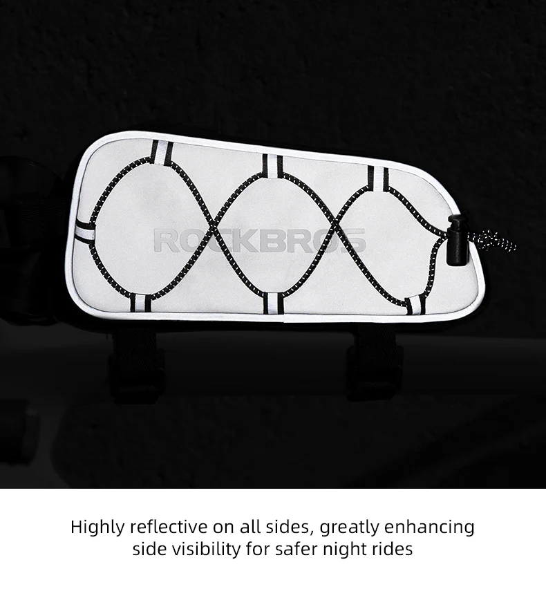 ROCKBROS Bicycle Top Tube Bag Cycling Road Bike Frame Bag Waterproof Reflective - Image 7