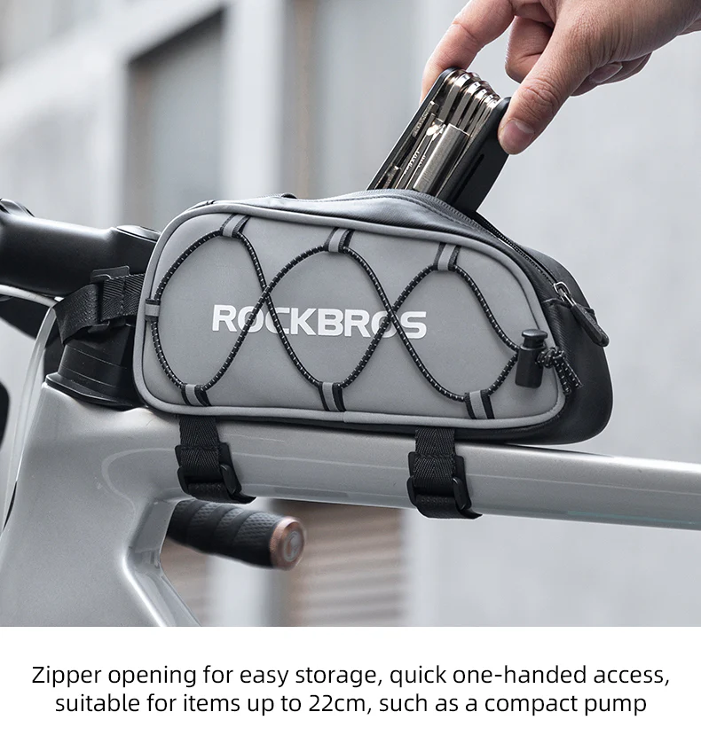 ROCKBROS Bicycle Top Tube Bag Cycling Road Bike Frame Bag Waterproof Reflective - Image 9