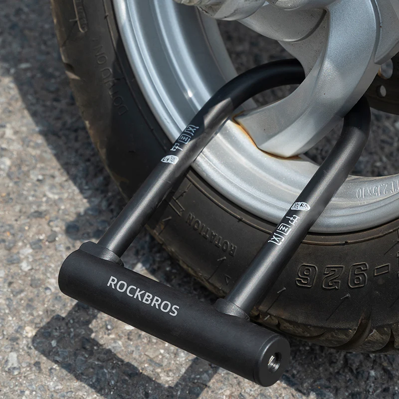 ROCKBROS Bicycle U Lock Cycling MTB Road Bike Lock Anti-Theft Security 2 Keys - Image 3