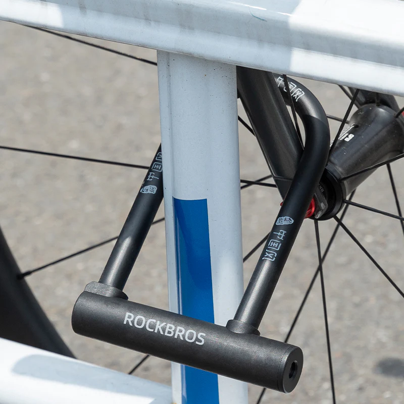ROCKBROS Bicycle U Lock Cycling MTB Road Bike Lock Anti-Theft Security 2 Keys - Image 4