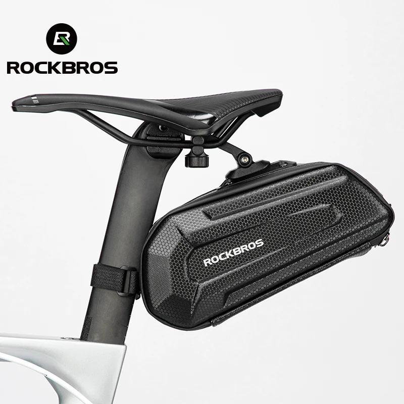 ROCKBROS Bike,Bicycle Saddle Bag Under Seat 3D Hard Shell Bike Seat Bag with Silver Reflective Strip Bike Bag for Mountain Road Bikes, Quick Release 1.7L - Image 2