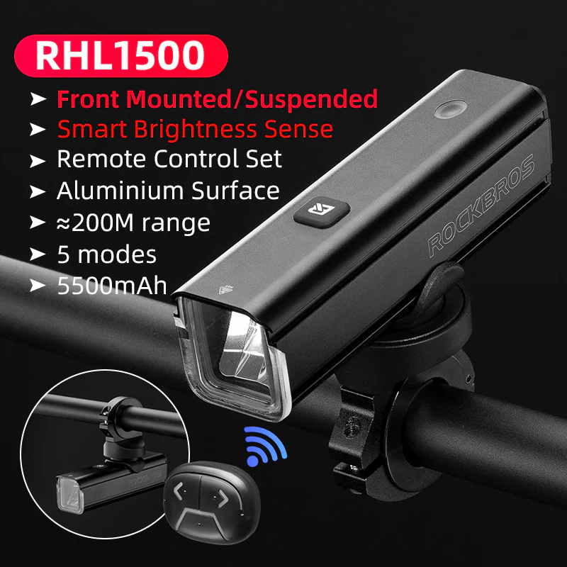 ROCKBROS Smart Sensor Bike Headlight RHL1500 - Image 2