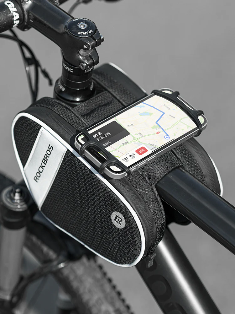 ROCKBROS Bike Front Frame Handlebar Phone Mount Bag Bicycle Top Tube Bag Waterproof Cycling Accessories Bike Pouch with 360° Rotation Phone Holder Fit Smartphone Below 6.7'' - Image 9