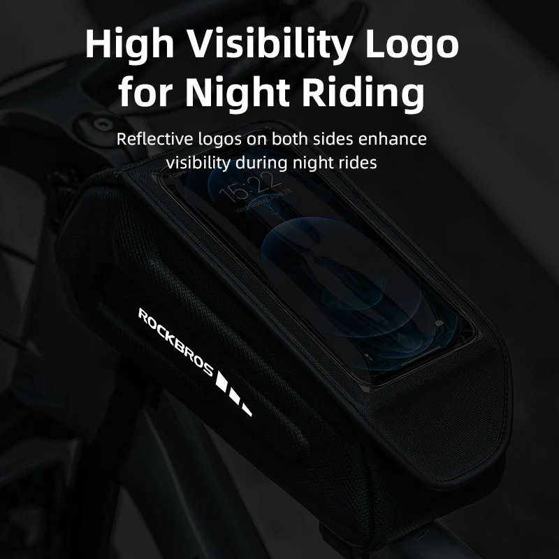 ROCKBROS Bike Front Frame Tube Bag Cycling Phone Holder Bag 1.7L - Image 7