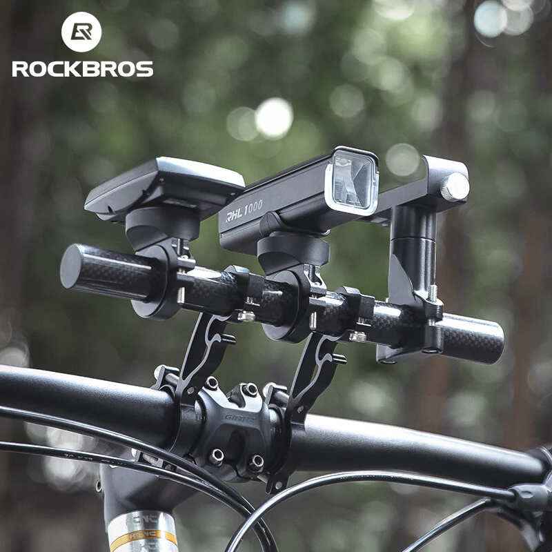ROCKBROS Bike Handlebar Extender Double Bike Handlebar Bracket Mount Bicycle Handlebar Extension Lightweight Durable for Holding Bicycle Speedometer GPS Phone Mount Holder - Image 4