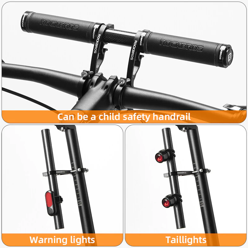 ROCKBROS Bike Handlebar Extender Double Bike Handlebar Bracket Mount Bicycle Handlebar Extension Lightweight Durable for Holding Bicycle Speedometer GPS Phone Mount Holder - Image 6