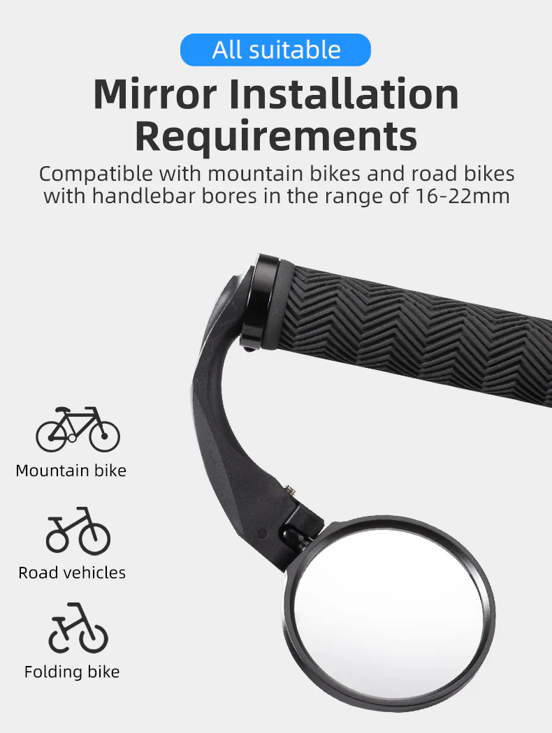 ROCKBROS Bicycle Bike Bar End Mirror Cycling Rearview - Image 15