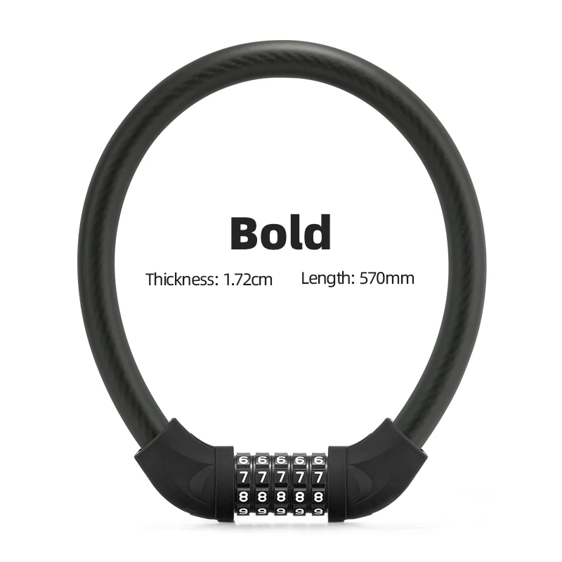 ROCKBROS Bike Lock 5 Digit Cable Lock Lightweight Bicycle Lock Combination Portable Lock - Image 16