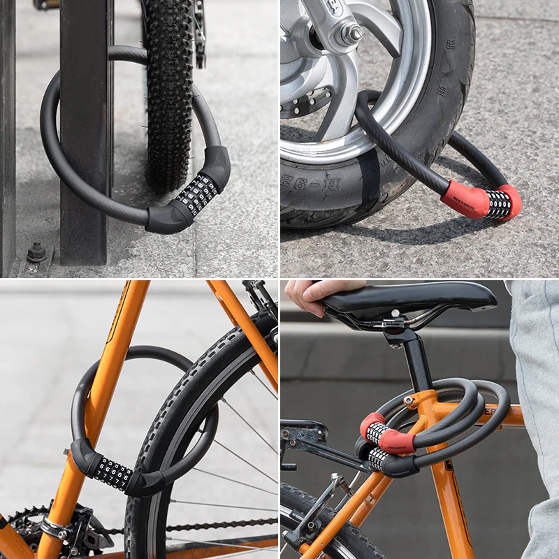 ROCKBROS Bike Lock 5 Digit Cable Lock Lightweight Bicycle Lock Combination Portable Lock - Image 6