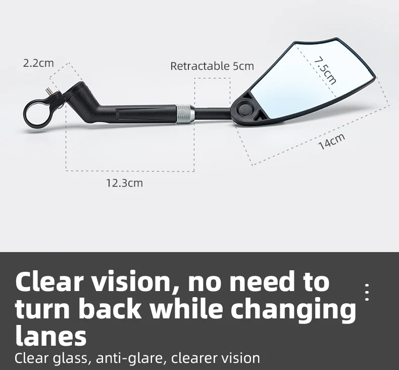 ROCKBROS Anti Glare Bike Handlebar Rear View Mirror 360° Rotation - Image 16