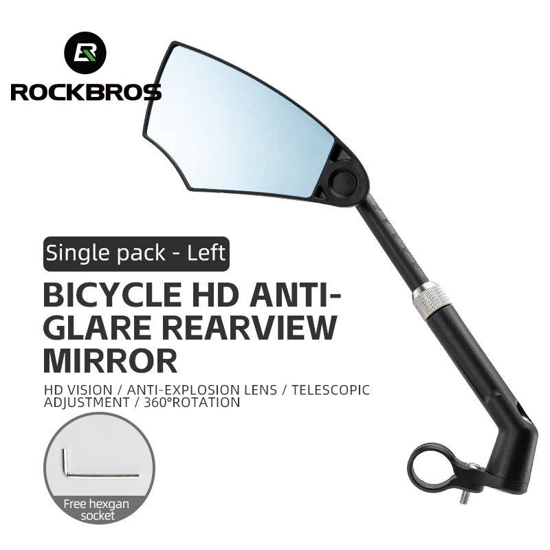ROCKBROS Anti Glare Bike Handlebar Rear View Mirror 360° Rotation - Image 3